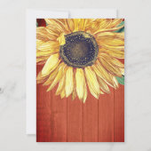 Invitation Tournesol rustique Mariage Fête des mariées I (Dos)