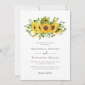 Invitation Tournesol rustique Mariage moderne (Devant)