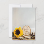 Invitation Tournesol Rustique Mariage Woodland Merci Note (Devant)