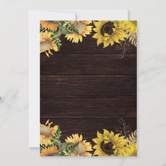 Invitation Tournesol rustique & Mason Jar Lumières Mariage (Dos)