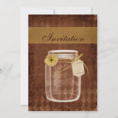 Invitation tournesol rustique mason jar mariage invite (Devant)