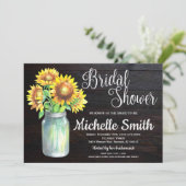 Invitation Tournesol rustique Mason Jar Pays Fête des mariées (Debout devant)