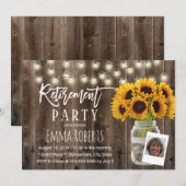 Invitation Tournesol rustique Mason Jar Photo Retraite (Devant / Derrière)