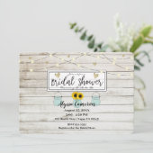 Invitation Tournesol rustique Mason Jarres & Fête des mariées (Debout devant)