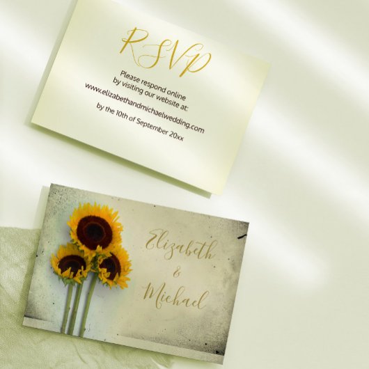 Invitation Tournesol Rustique moderne Type de mariage RSVP