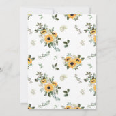 Invitation Tournesol rustique | Oh Baby shower Gold Script (Dos)