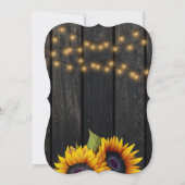 Invitation Tournesol rustique or élégant grange mariage (Dos)