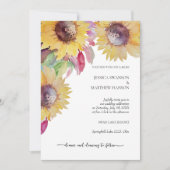 Invitation Tournesol Rustique Pastel Aquarelle Art (Devant)