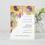 Invitation Tournesol Rustique Pastel Aquarelle Art (Debout devant)