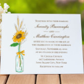 Invitation Tournesol rustique pays automne Mariage floral