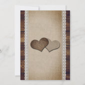 Invitation Tournesol Rustique Pays Bois Burlap Mariage dentel (Dos)