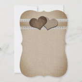 Invitation Tournesol Rustique Pays Burlap Mariage dentelle (Dos)