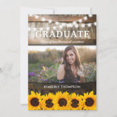 Invitation Tournesol rustique Photo 2025 Graduation Party (Devant)