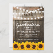 Invitation Tournesol rustique Photo 2025 Graduation Party (Dos)