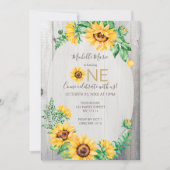 Invitation Tournesol Rustique premier anniversaire (Devant)