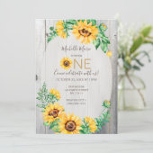 Invitation Tournesol Rustique premier anniversaire (Debout devant)