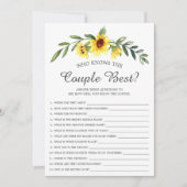 Invitation Tournesol rustique qui connaît le meilleur jeu des (Devant)