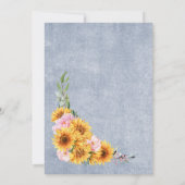 Invitation Tournesol Rustique Rose Mariage Arch (Dos)