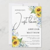 Invitation Tournesol rustique Script Just Love Greenery Maria (Devant)