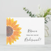 Invitation Tournesol Rustique Serez-Vous Ma Femme D'Accueil (Debout devant)