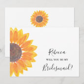 Invitation Tournesol Rustique Serez-Vous Ma Femme D'Accueil (Devant / Derrière)