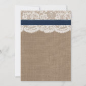 Invitation Tournesol Rustique Sur Burlap & Wedding shower Den (Dos)