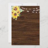 Invitation Tournesol Rustique Sur Le Chemin Baby shower Fille (Dos)