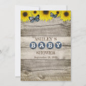 Invitation Tournesol rustique sur ou sous Baby shower (Dos)