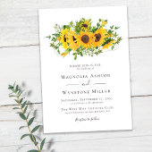 Invitation Tournesol rustique tout en un Mariage