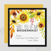 Invitation Tournesol rustique vous serez mon automne de (Devant / Derrière)