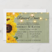 Invitation Tournesol Sage Wood Lights Dîner de répétition (Devant)