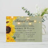 Invitation Tournesol Sage Wood Lights Dîner de répétition (Debout devant)