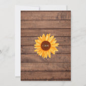 Invitation Tournesol String éclats Mason Jar Rustique Mariage (Dos)