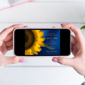 Invitation Tournesol sur Blue Celebration of Life Memorial