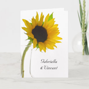 Invitation Tournesol sur Mariage blanc