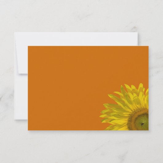 Invitation Tournesol sur Orange Mariage Flat Merci Notes (Dos)