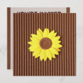 Invitation tournesol sur "Papier Texturé Faux" (Devant / Derrière)