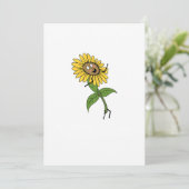 Invitation Tournesol, thème floral (Debout devant)