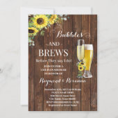 Invitation Tournesol verdoyant Bubble & Brews Couples Douche (Devant)