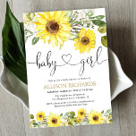 Invitation Tournesol vert blanc jaune baby shower fille<br><div class="desc">Pour une personnalisation plus avancée de ce design,  il suffit de cliquer sur le bouton "Customiser" ci-dessus !</div>