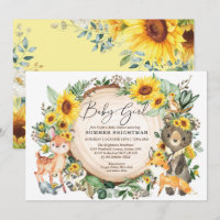 Tournesol Vert Bois Baby shower Animaux
