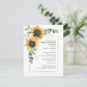 Invitation Tournesol Vert Fleur Parti d'engagement Floral (Debout devant)