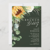 Invitation Tournesol vert foncé du pays gras Brunch et mousse (Devant)