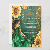Invitation Tournesol Vert or Princesse Quinceañera (Devant)