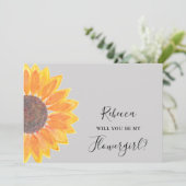 Invitation Tournesol, veux-tu être ma demoiselle d'honneur gr (Debout devant)