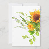 Invitation Tournesol Vin Dégustation Fête des mariées virtuel (Dos)