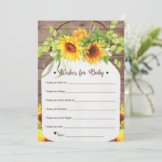 Invitation Tournesol Wives For Baby Card (Debout devant)
