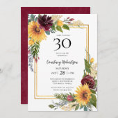 Invitation Tournesols 30e anniversaire (Devant / Derrière)