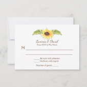 Invitation Tournesols aquarelle rustiques Crâne de Longhorn R (Devant)