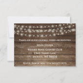 Invitation Tournesols au tonneau en bois rustique - Réception (Dos)